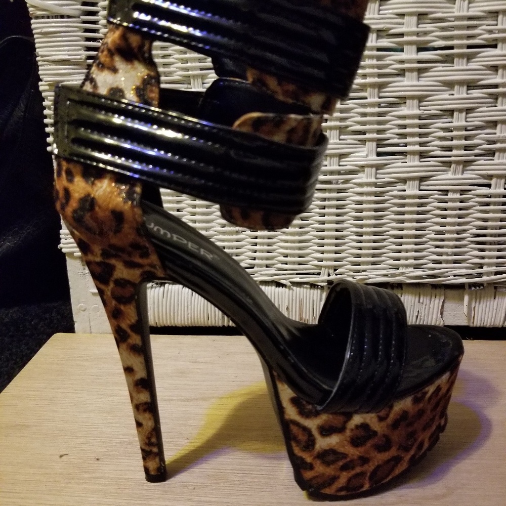 Bumper leopard 6inch heels